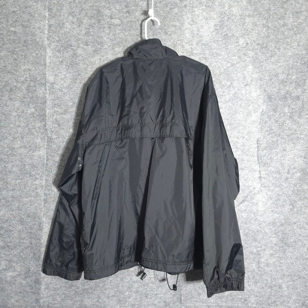 Gap Windbreaker Mens XXL Black Vintage Y2K Ripstop Full Zip Mesh Lined Jacket - Picture 2 of 10